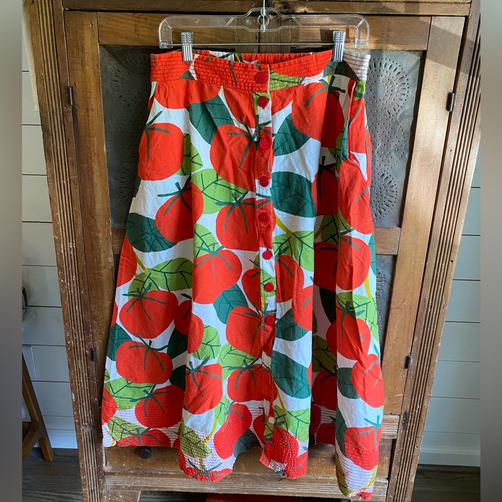Farm Rio Tomato Midi Skirt